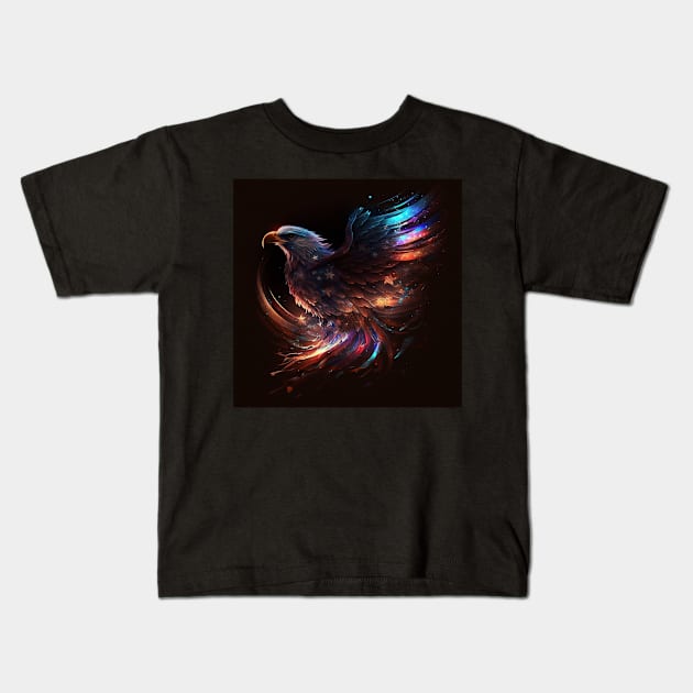 American Eagle and Flag Abstract Art Kids T-Shirt by Jades-Corner